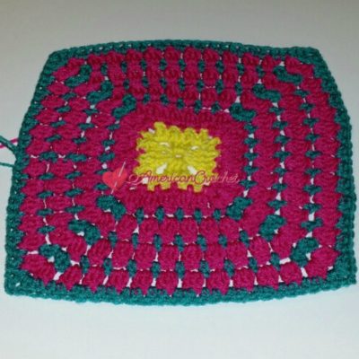 Easy Cluster Stitch Square Free Crochet Pattern Tutorial