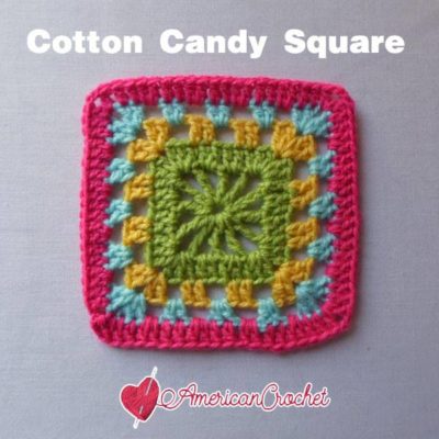 Cotton Candy Easy 6-inch Square | Free Crochet Pattern