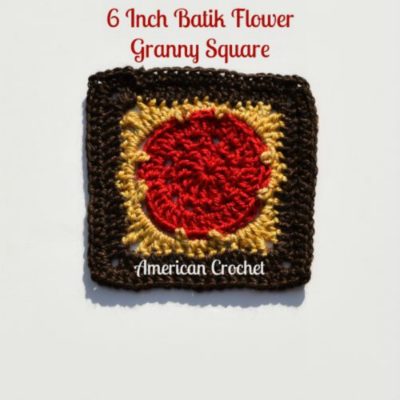 Batik Flower Solid Granny Square Crochet Pattern 2 Sizes