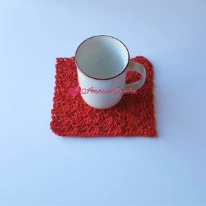 Strawberry Sherbet Toffee Coaster | Free Crochet Pattern | American Crochet @americancrochet.com #freecrochetpattern