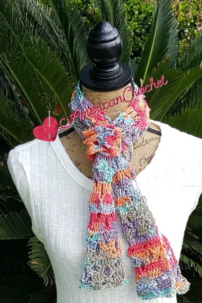 Sweet Rainbow Scarf free crochet scarf