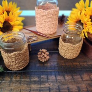 Cottage Garden Jar Cozy Crochet Pattern PDF