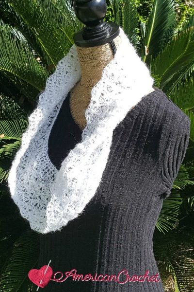 Shimmery Cloud Cowl free crochet pattern