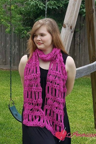 AC-Diamond Bars Scarf free crochet pattern