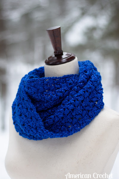 Royally Sapphire Cowl crochet pattern PDF, American Crochet